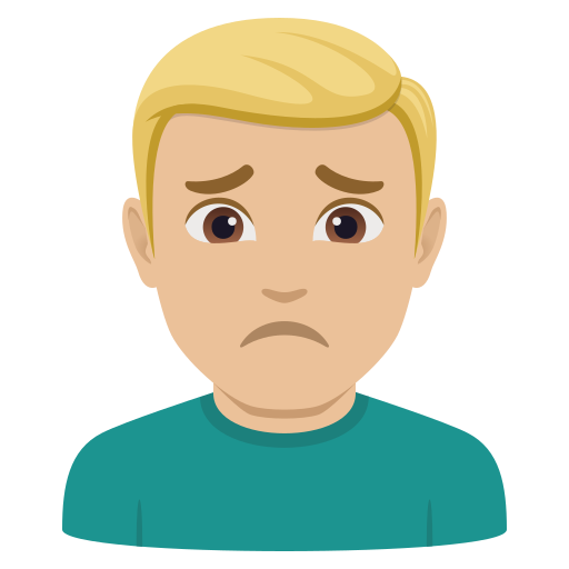 Homem Franzindo A Sobrancelha: Pele Morena Clara para JoyPixels 10.0