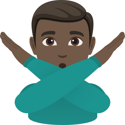 Homem Fazendo Gesto De “Não”: Pele Escura para JoyPixels 10.0