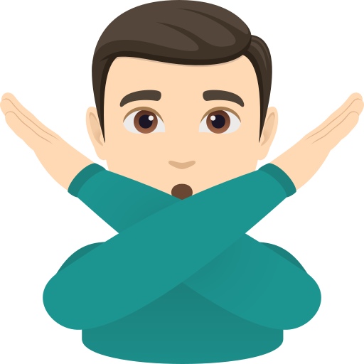 Homem Fazendo Gesto De “Não”: Pele Clara para JoyPixels 10.0