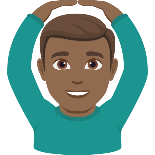 Homem Fazendo Gesto De “Ok”: Pele Morena Escura para JoyPixels 10.0