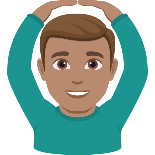 Homem Fazendo Gesto De “Ok”: Pele Morena para JoyPixels 10.0