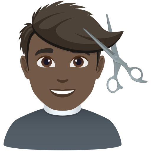 Homem Cortando O Cabelo: Pele Escura para JoyPixels 10.0