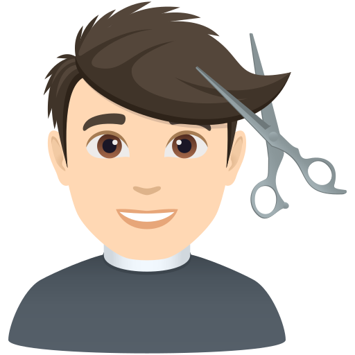 Homem Cortando O Cabelo: Pele Clara para JoyPixels 10.0