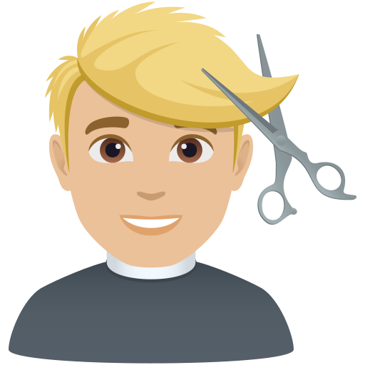 Man Getting Haircut: Medium-Light Skin Tone para JoyPixels 10.0