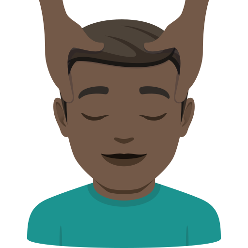 Чоловікові масажують обличчя: дуже темний тон шкіри для JoyPixels 10.0