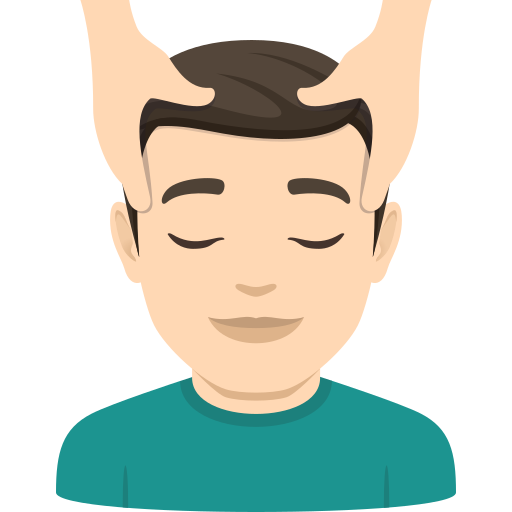 Чоловікові масажують обличчя: дуже світлий тон шкіри для JoyPixels 10.0