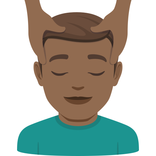 Чоловікові масажують обличчя: темний тон шкіри для JoyPixels 10.0