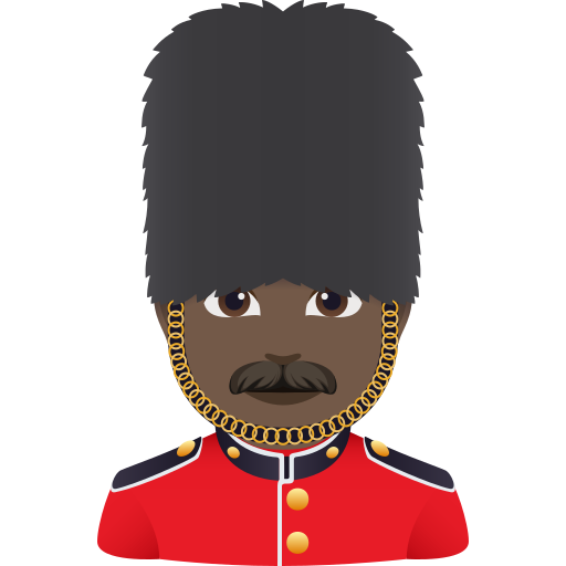 Чоловік-гвардієць: дуже темний тон шкіри для JoyPixels 10.0