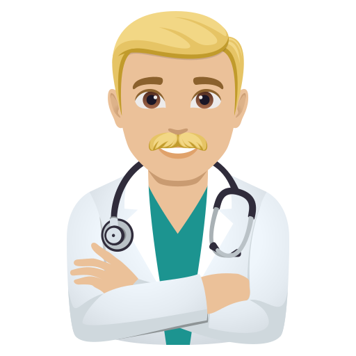 Homem Profissional Da Saúde: Pele Morena Clara para JoyPixels 10.0