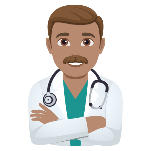 Homem Profissional Da Saúde: Pele Morena para JoyPixels 10.0