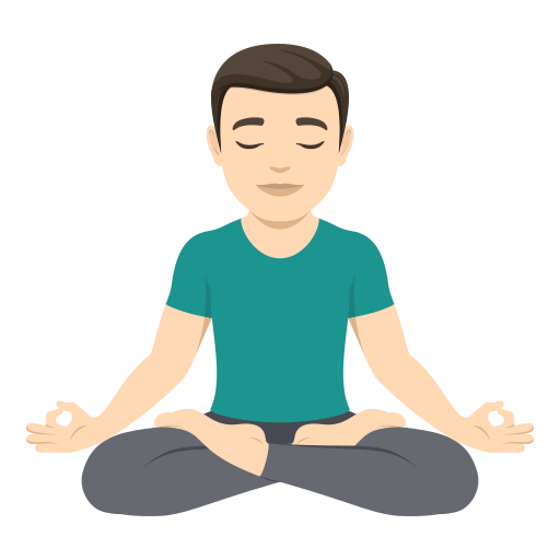 Homem na posição de Lotus: Tom de Pele Leve para JoyPixels 10.0