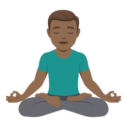 Homem Na Posição De Lótus: Pele Morena Escura para JoyPixels 10.0