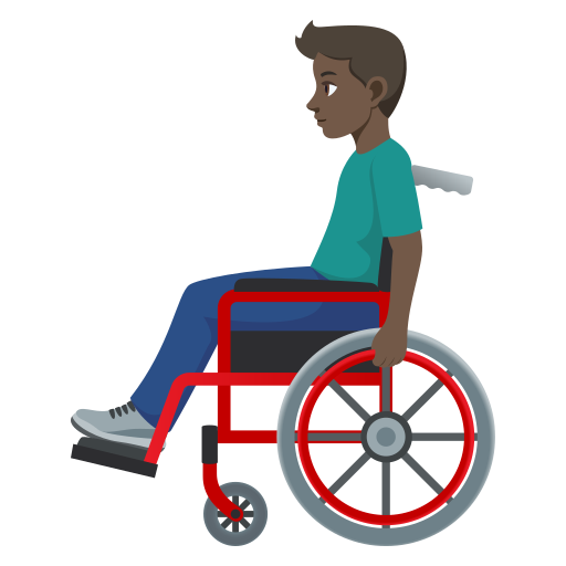 Homem Em Cadeira De Rodas Manual: Pele Escura para JoyPixels 10.0