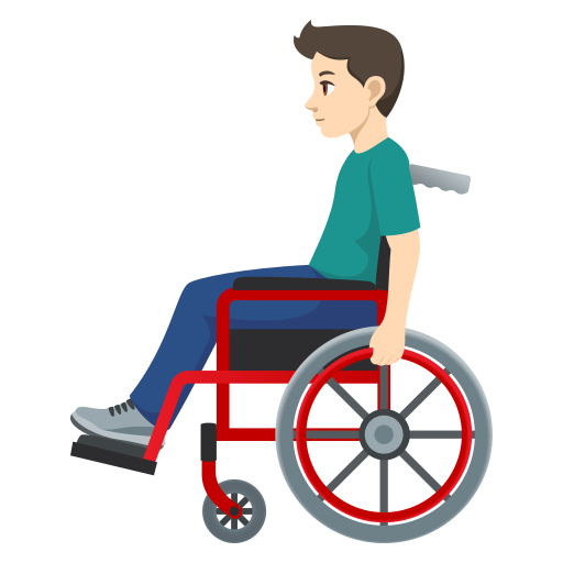 Homem Em Cadeira De Rodas Manual: Pele Clara para JoyPixels 10.0