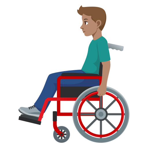 Homem Em Cadeira De Rodas Manual: Pele Morena para JoyPixels 10.0
