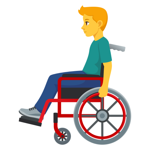 Чоловік в ручному кріслі-візку для JoyPixels 10.0