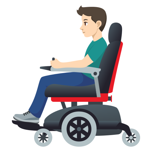 Homem Em Cadeira De Rodas Motorizada: Pele Clara para JoyPixels 10.0