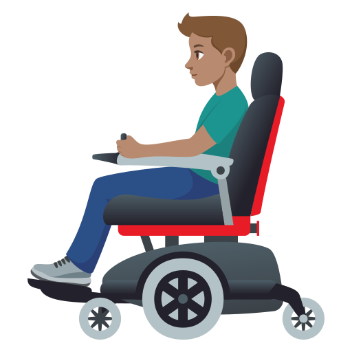 Homem Em Cadeira De Rodas Motorizada: Pele Morena para JoyPixels 10.0