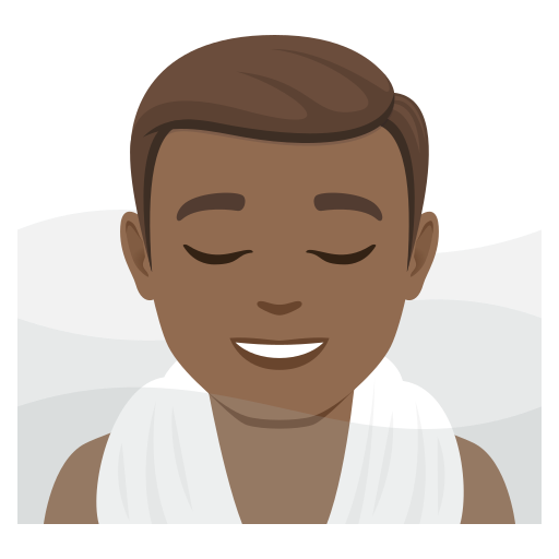 Homem Na Sauna: Pele Morena Escura para JoyPixels 10.0