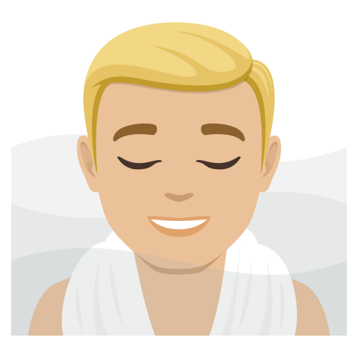 Чоловік в лазні: світлий тон шкіри для JoyPixels 10.0