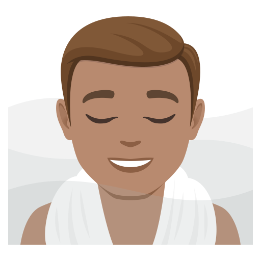 Чоловік у лазні: середній тон шкіри для JoyPixels 10.0