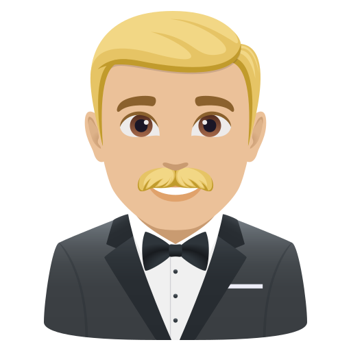 Homem De Smoking: Pele Morena Clara para JoyPixels 10.0