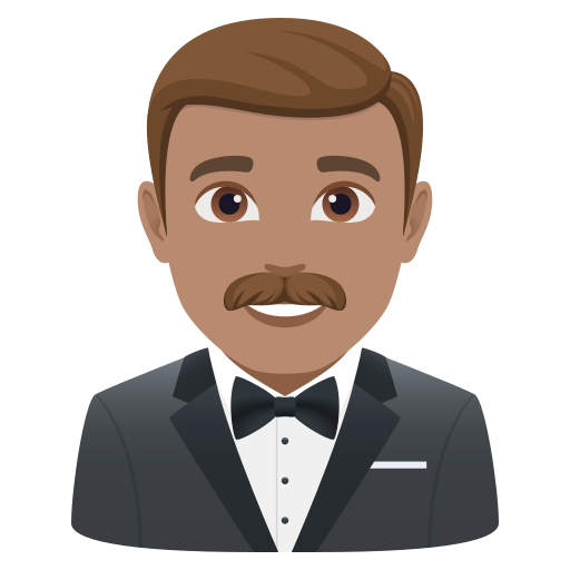 Homem De Smoking: Pele Morena para JoyPixels 10.0