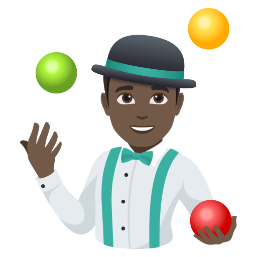 Homem Malabarista: Pele Escura para JoyPixels 10.0