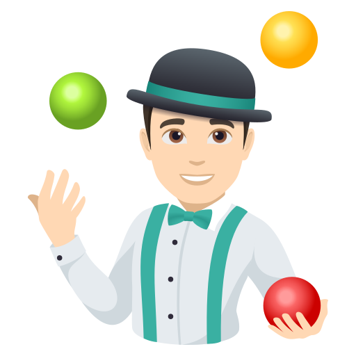 Homem Malabarista: Pele Clara para JoyPixels 10.0