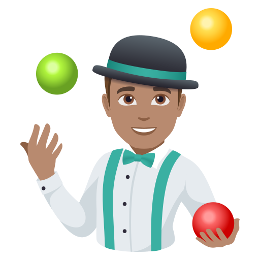 Homem Malabarista: Pele Morena para JoyPixels 10.0