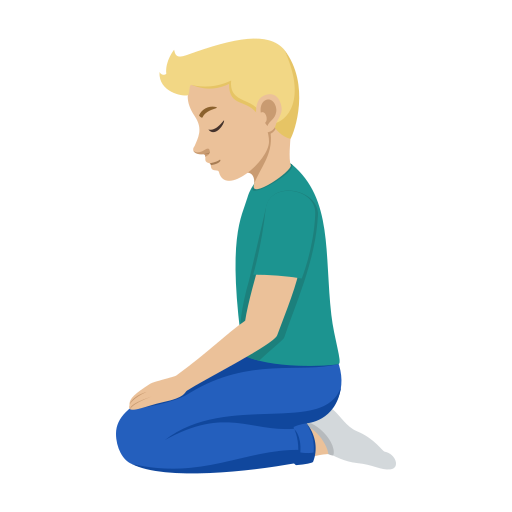 Homem Ajoelhando: Pele Morena Clara para JoyPixels 10.0