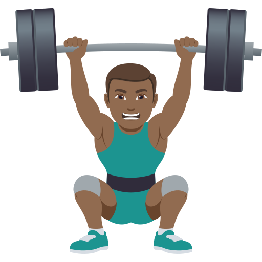 Homem Levantando Peso: Pele Morena Escura para JoyPixels 10.0