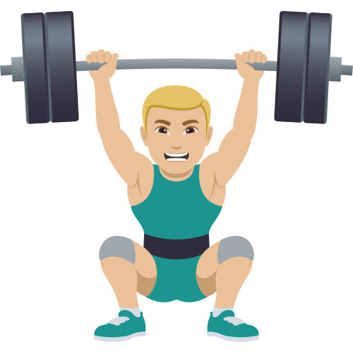 Homem Levantando Peso: Pele Morena Clara para JoyPixels 10.0