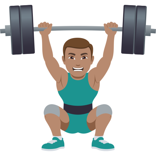 Homem Levantando Peso: Pele Morena para JoyPixels 10.0