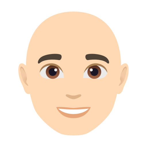 Homem: Pele Clara, Careca para JoyPixels 10.0