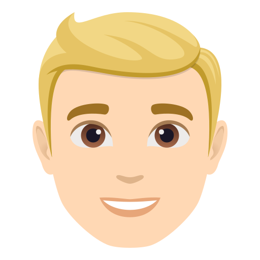 Homem: Cabelo Loiro: Pele Clara para JoyPixels 10.0