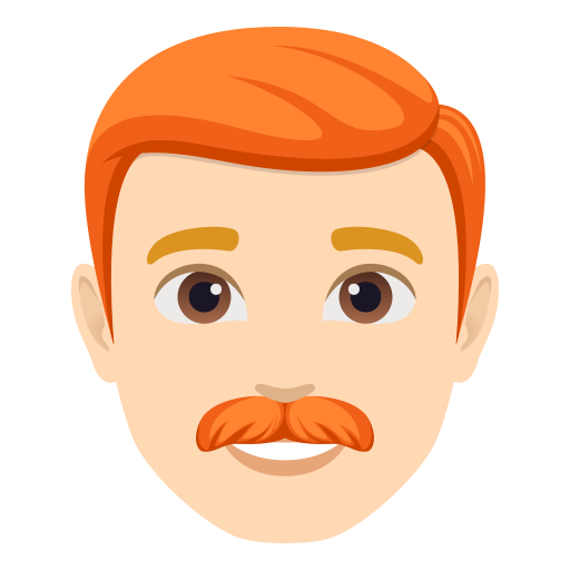 Мужчина: очень светлый тон кожи рыжие волосы для JoyPixels 10.0