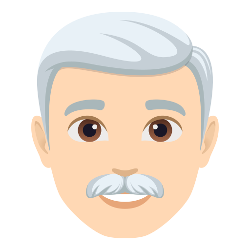 Homem: Pele Clara, Cabelo Branco para JoyPixels 10.0