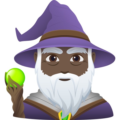 Homem Mago: Pele Escura para JoyPixels 10.0