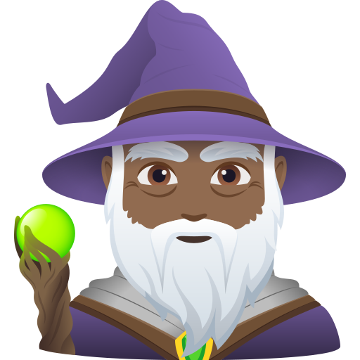 Homem Mago: Pele Morena Escura para JoyPixels 10.0