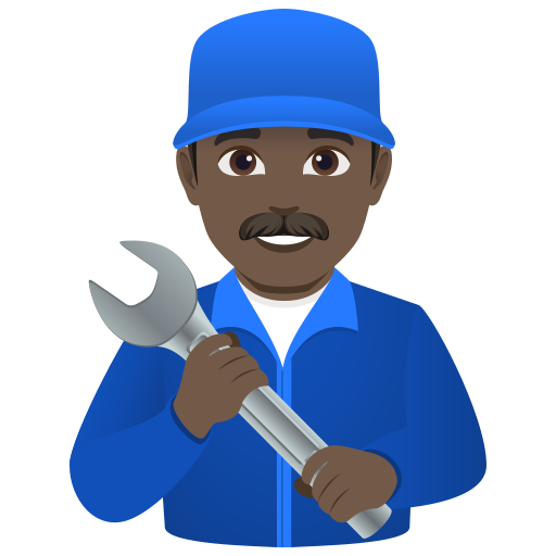 Mecânico: Pele Escura para JoyPixels 10.0