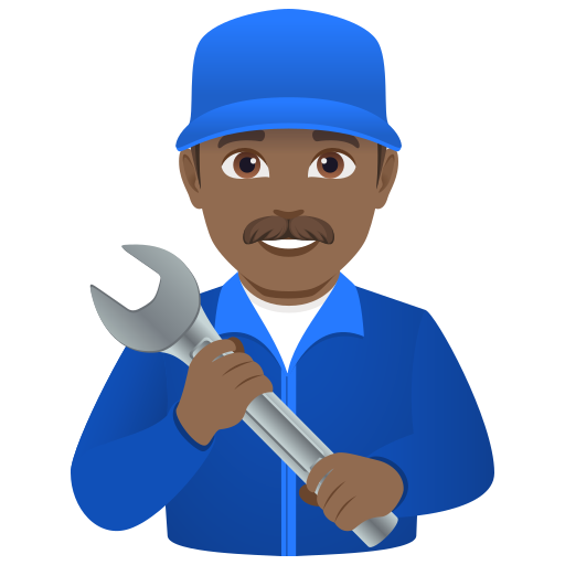 Чоловік-механік: темний тон шкіри для JoyPixels 10.0