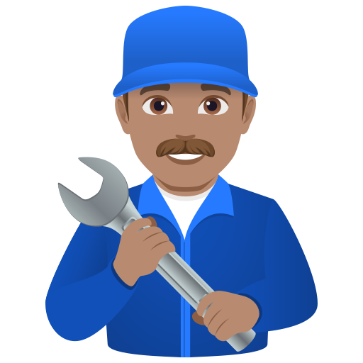 Mecânico: Pele Morena para JoyPixels 10.0