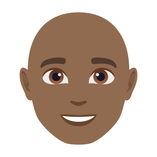 Homem: Pele Morena Escura, Careca para JoyPixels 10.0