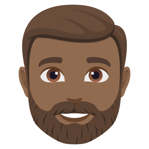 Homem: Barbudo: Pele Morena Escura para JoyPixels 10.0