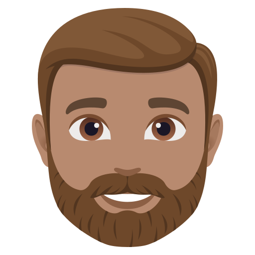 Homem: Barbudo: Pele Morena para JoyPixels 10.0