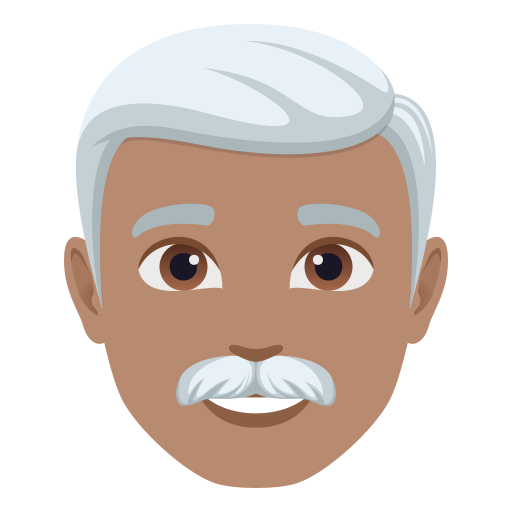 Homem: Pele Morena, Cabelo Branco para JoyPixels 10.0