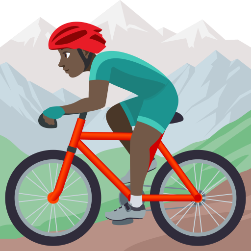 Homem Fazendo Mountain Bike: Pele Escura para JoyPixels 10.0