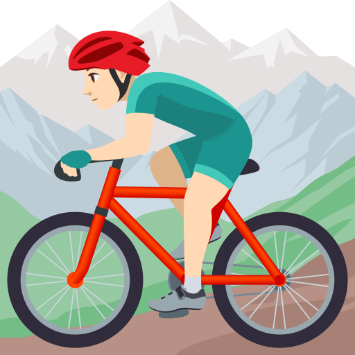 Чоловік на гірському велосипеді: дуже світлий тон шкіри для JoyPixels 10.0