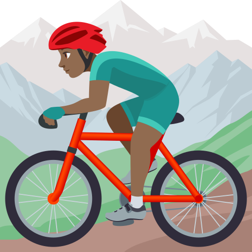 Homem Fazendo Mountain Bike: Pele Morena Escura para JoyPixels 10.0